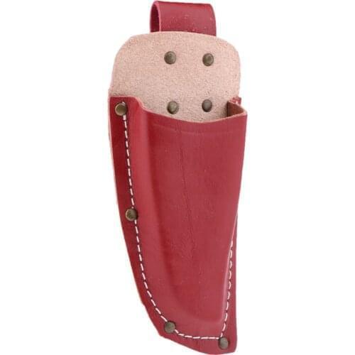 Professional garden pruning shear pouch Gardening Pruner Shears Sheath,Premium PU Leather Protective Case Cover Red With closure