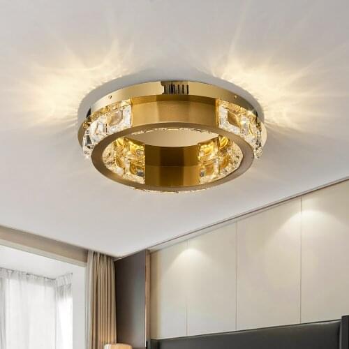 Modern led ceiling lights for bedroom gold round corridor aisle ceiling lamps indoor lighting chandelier in the living room