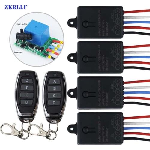 433Mhz DC 12V 1CH Universal Smart Home Wireless RF Remote Control Switch Relay Receiver Module And 433 MHz Light Transmitter DIY