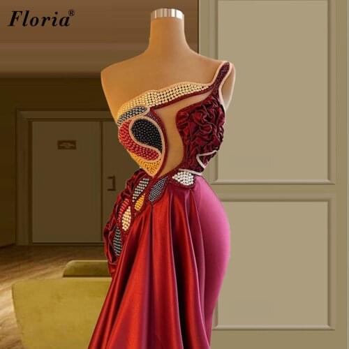 Vintage One Shoulder Prom Dresses Long Mermaid Cocktail Dresses For Women Party Night Sexy Evening Gowns Wedding Party Dresses