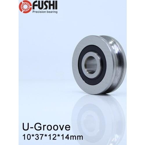 Outer Ring With U-groove Bearing 10*37*12*14 mm 1PC Wire Cable Pulley Bearing Walking Heavy Pulley Crane U Groove Wheel Bearings