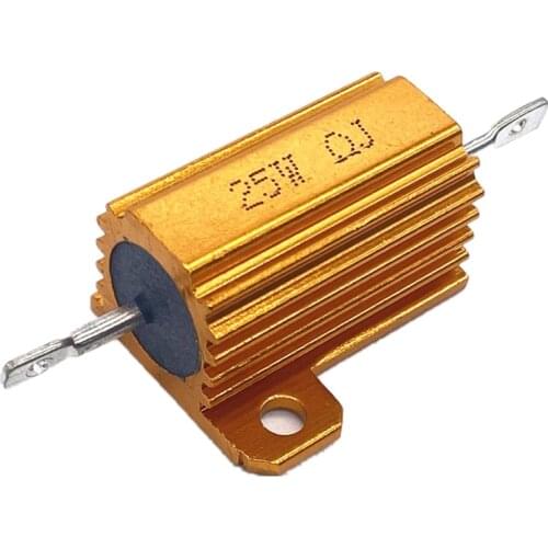 10pcs 25W 1.2 1.5 1.8 2 2.2 2.4 2.5 ohm 1.2R 1.5R 1.8R 2R 2.2R 2.4R 2.5R Wirewound Aluminum Power Metal Shell Case Resista 5