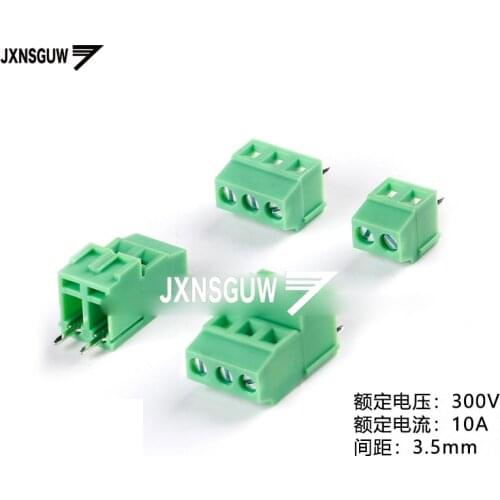 10pcs KF128L/H-3.5-2P/3P Straight Insert 3.5mm Screw-type PCB terminal block can be spliced in low position