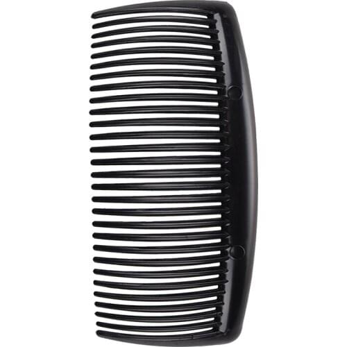 2 Pcs Black Plastic Comb Hair Clip Clamp for Ladies