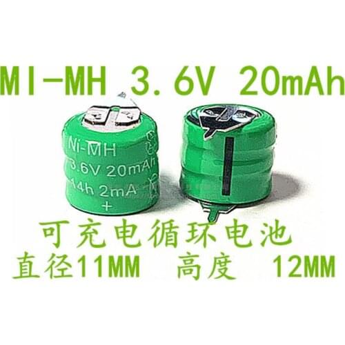2PCS Ni-Mh 3.6V 20mAh NiMH battery solar clock memory battery 3.6V20mAh battery original
