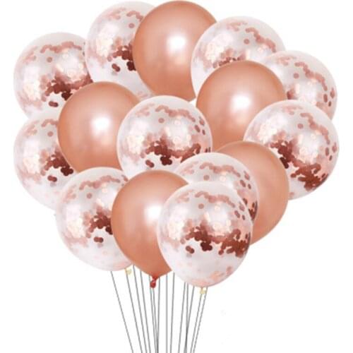 20pcs Rose Gold Mixed Confetti Balloons Wedding Birthday Table Decoration Baby Shower Boy Girl Christening Bachelorette Party