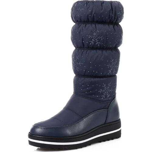 2021 Fashion Warm Snow Boots Womens Mid-calf Boots Ladies Platform Waterproof Winter Women Snowflake Down Boot for Women