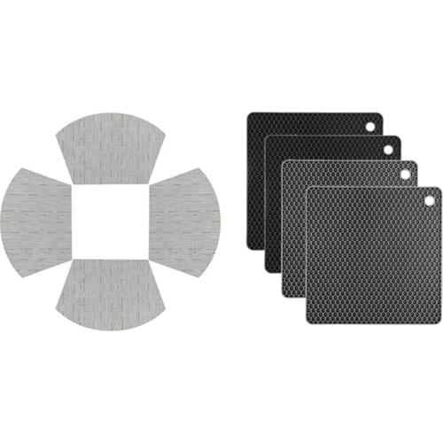 4Pack Silicone Trivets Pads & 4 Pack Round Table Placemats Wedge Place Mats Heat Resistant Washable PVC