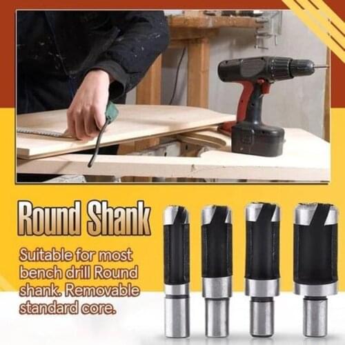 4Pcs Carbon Steel Wood Plug Cutter Cutting Power Drill Bit Set Craft Tool In Stock