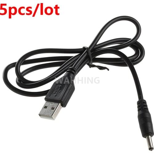 5pcs USB 2.0 A Male to 3.5mm DC Power Plug Stereo Electronics Device Barrel Quick Connector 5V 1A 3.5*1.35mm Cable HY022