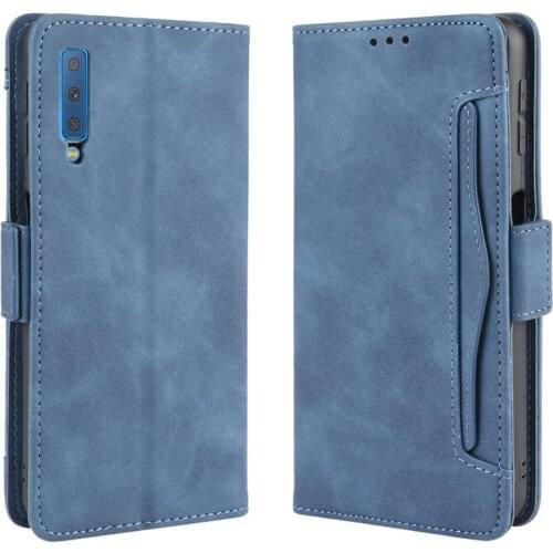 For Samsung Galaxy A7 2018 Case Premium Leather Wallet Leather Flip Multi-card slot Cover For Samsung A 7 2018 A750F A750 Case