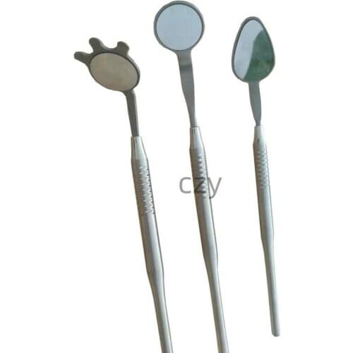 Double-sided pure titanium mouth mirror implant oral flat dental mouth lens stainless steel titanium alloy handle color steel ha