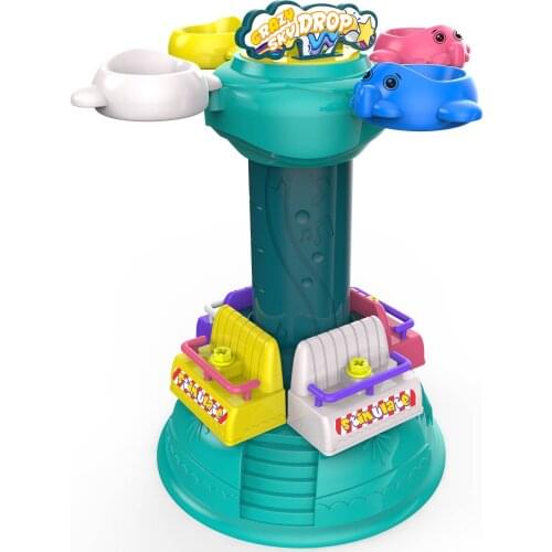 Sky Drop Building Blocks DIY 3D Puzzle Game Assembly Toy jumping sky drop zone tower building blocks Kids Playground Toy