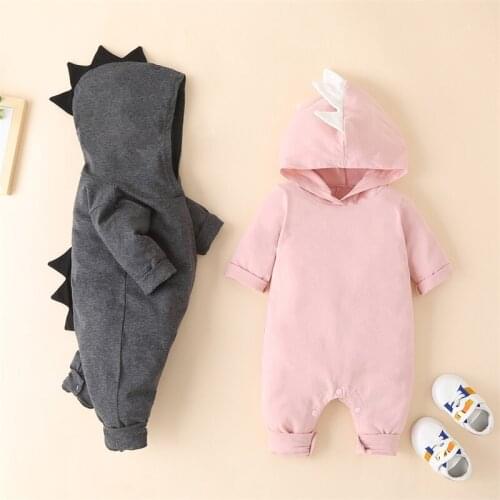 Cartoon Babys Girls Boys Romper Solid Dinosaur Sleepwear Newborn Jumpsuits for Infant Girls Clothing