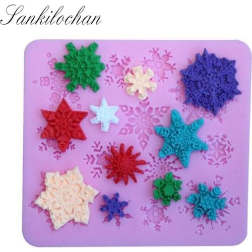 Deautiful Christmas Snowflake Cake Decoration Mould Silicone Lace Mold Fondant Tools Silicone Cake Molds Styling Tools Bakeware