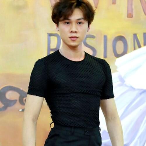 MenS Latin Dance Shirt Adult Round Neck Short-Sleeved For Ballroom Cha Cha Rumba Dancing Practice Clothes Tops S-XXL DL2630