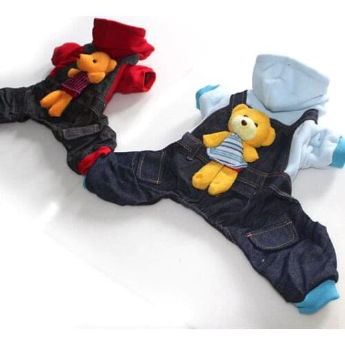 Three-dimensional bear cowboy strap double 4-foot pet clothing dog clothing