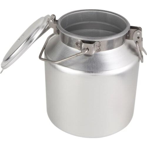 New 5L Aluminum Alloy Transportable Milk Fermentation Barrel Bucket Can with Handle For Cattle Sheep Farm Supplies