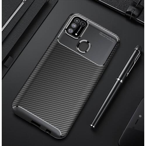 Luxury Case For Samsung Galaxy M31 Case Soft Silicone Carbon Fiber Phone Protection Back Cover Shockproof Case For Galaxy M31