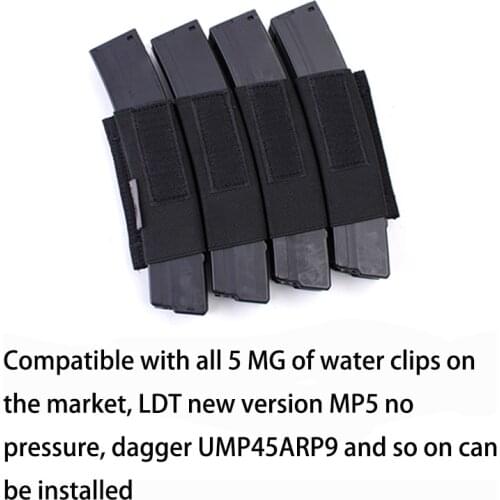 Gas Gun Tactics With Elastic Hook And Ring Four-fold Separated Magazine Bag Partition MK3/MK4MP5 Chest Hanging Belly Pocket Acce