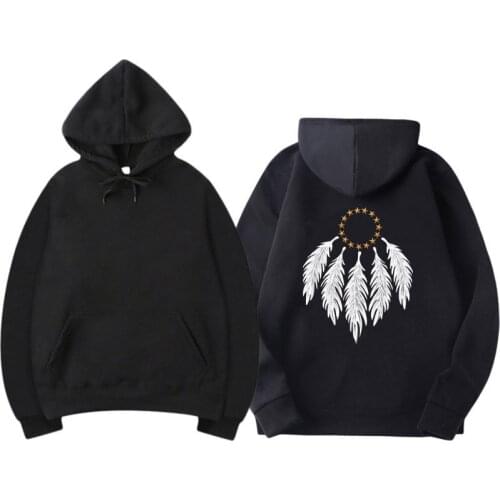 2019 Feather embroidery Hoodies Sweatshirts Hoody Headwear Hoodie Autumn Casual Fashion Hip Hop Streetwear Hombre