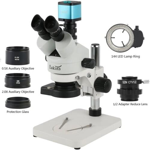 7X-45X Zoom Simul-Focal Stereo Trinocular Microscope 2K 48MP HDMI USB C Mount Industrial Video Camera PCB Repair Soldering Tools