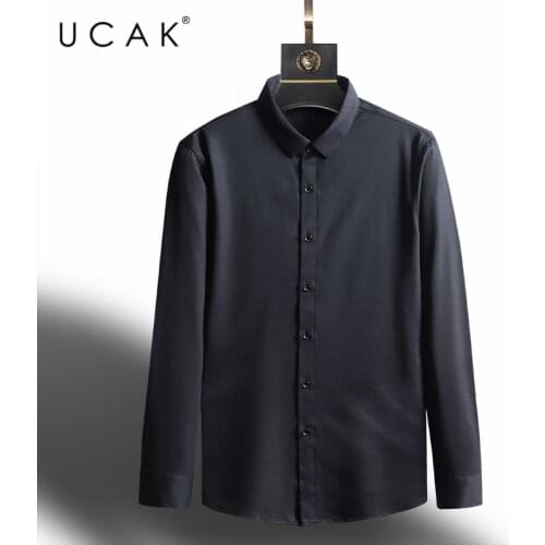 UCAK Brand Streetwear Shirt Spring New Fashion Style Casual Long Sleeves Turn-Down Collar Striped Shirt Men Clothing Homme U6139