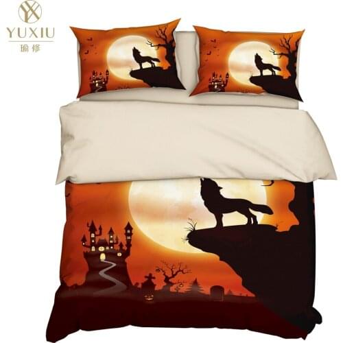 YuXiu 3D Printing Animal Wolf Duvet Covers 3Pcs Sets Bedding Set Bed Linen Cover Pillowcases King Queen Full Twin Double