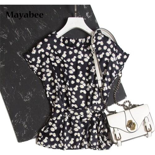 Retro Little Daisy Print Real Color Sleeveless T-Shirt With Bowknot Blouse 2021 Spring Summer New