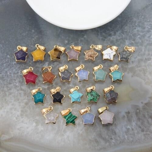 1pcs,22 kinds Natural Stone Star Pendant Charms For DIY Trendy Jewelry Necklace Bracelet Earring Making Accessories