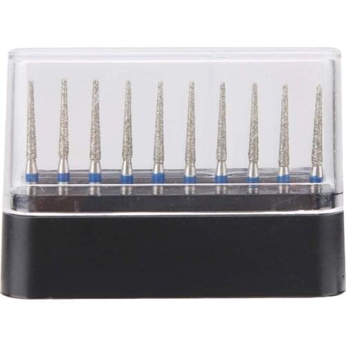 10 Pcs FG 1.6mm Dentistry Stainless Steel Handle High Speed Handpiece Dental Natural Diamond Burs Dentist Polish Tool Materials