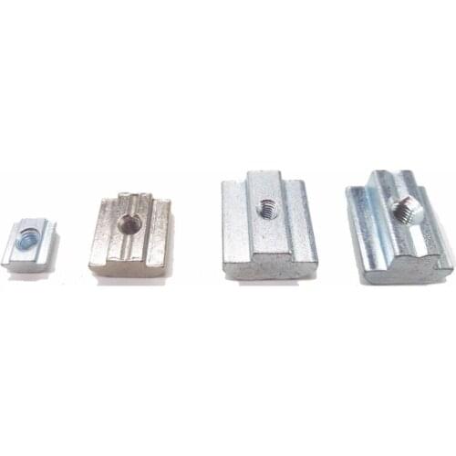 10PCS T Sliding Nut Zinc Coated Plate 2020/3030/4040/4545 Series M3/M4/M5/M6/M8/M10 Aluminum Thread
