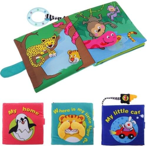 3D Baby Cloth Book 5 Pages Intelligence Development Early Learning Educational Toys Birthday Gift for Children Toddler Kids