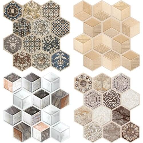 3D Geometric Brick Pattern Wall Sticker Home Decor Tile Stickers For Living Room Bedroom Kitchen Toilet Decoration Art Decals