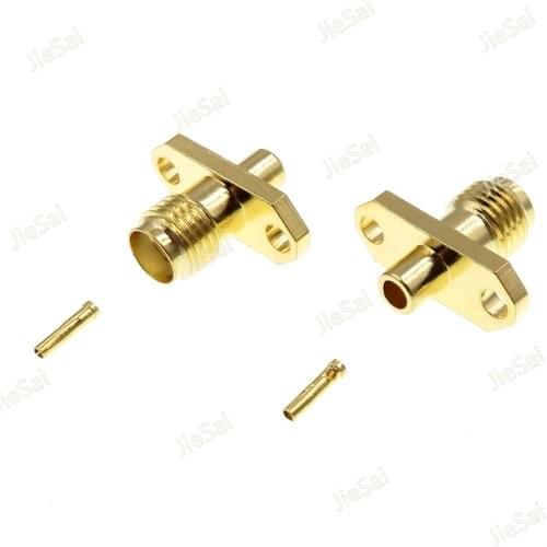 5pcs SMA RF Connector 2 Hole Flange Solder Panel Crimp 086 RG405 Cable Adapter SMA-KFB2 Female Jack Socket