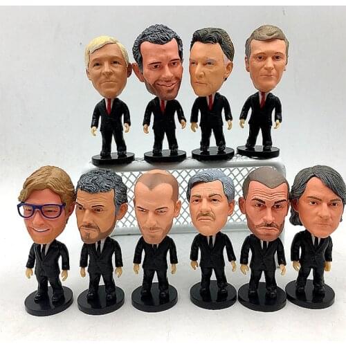 6.5cm Football-Coach Star Figure toys Sport Star Managers Collection Model toy Car Decor Mini PVC Figures Action Model Doll gift