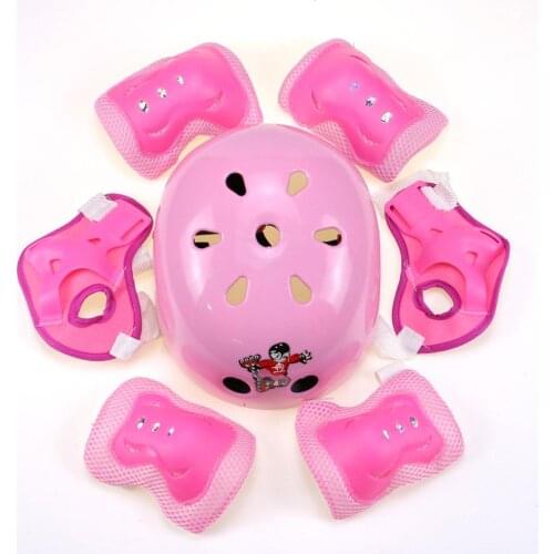 7Pcs/Set Kids Children Roller Skating Skateboard Cycling Bike Bicycle Helmet Knee Wrist Guard Elbow Pad Set Boys Girls