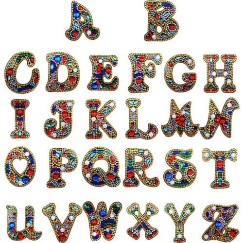 A-Z DIY Diamond Painting Letters Keychain Women Girl Bag Keyring Pendant Gift Special-shaped Full Drill Embroidery Cross Stitch