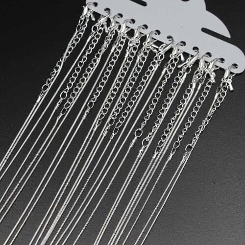 DIY Jewelry Accessories 46cm Snake Bone Chain Lobster Clasp Snake Bone Chain Handmade Pendant Chain 12pcs/Pack C