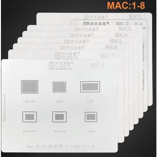 Amaoe For MAC Pro A2159 A1706 A1707 A1534 Power IC CPU SSD 0.12mm Thickness BGA Reballing Stencil