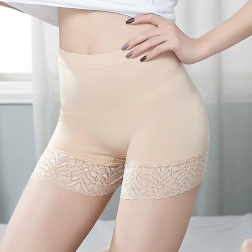 Seamless Shorts Tights Under Skirt Women Shorty Boxer Femme Sexy Anti Chafing Safety Short Pants Women Underpants Lace Underwear