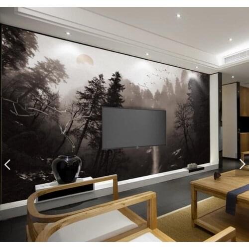 Decoration Mural 3D Forest Waterfall Mural Wall Papers for Walls Wallpaper Nature View Canvas HD Forest Wallpapers Contact Paper