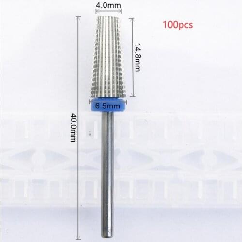 100pcs Tungsten Nail Drill Bit Electric Manicure Drill For Machine Milling Cutter Nail Files Buffer Nail Art Equipment Accessory