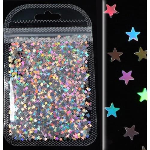 2g Holographic Laser Little Star Nail Glitter Flakes Shining Sequin 3D Flakes Slice Polish Manicure Spangles Nail Accessories