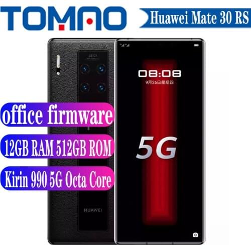 Official Original New Huawei Mate 30 RS 5G Mobile Phone 6.53inch 2400×1176P OLED 4500Mah 27W 12GB RAM 512GB ROM 40MP Android 10
