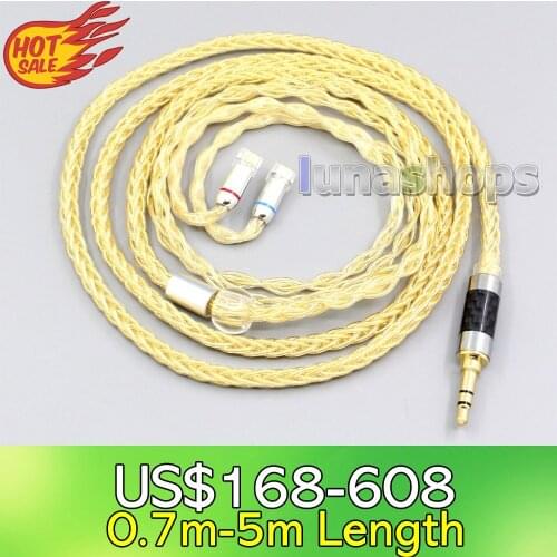 LN006505 3.5mm 2.5mm 4.4mm 8 Cores 99.99% Pure Silver + Gold Plated Earphone Cable For Ultimate UE UE18PRO 11PRO 10PRO 7PRO 4PRO