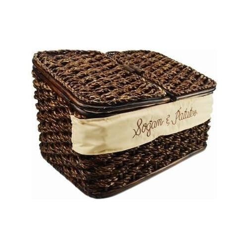 Each Potato Onion Cart 2 Compartments 22533 Straw Braid Dual Potato Onion Cart