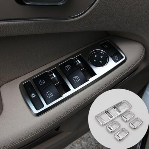 Inner Door Armrest Window Switch Trim Cover For Benz GLE W166 /Coupe C292 2015-2019 5pcs Car accesories interior Car decoration