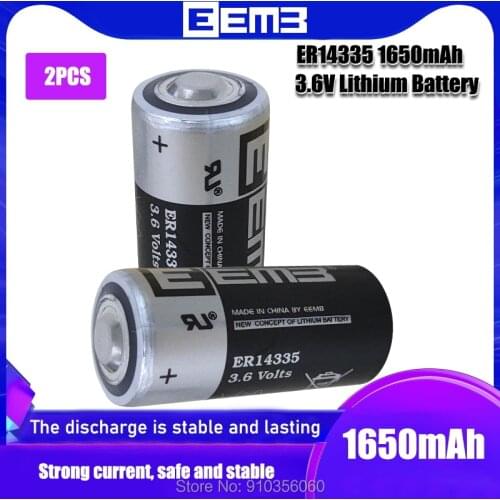 2pcs EEMB 3.6V 2/3AA Lithium battery ER14335 14335 1650mah primary battery replace for TADIRAN TL-4955