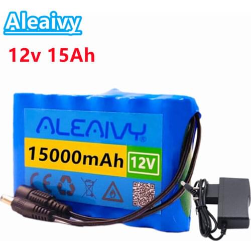 Aleaivy 18650 Li-Ion Battery Portable Rechargeable Battery DC 12 V 12.6 V 15000mAh Battery/12.6V Battery Pack with 12v Charger